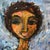 1960’s Original Abstract Expressionist Portrait of Woman With Her Cat Fancy Silver Leaf Frame For Sale - Image 9 of 9