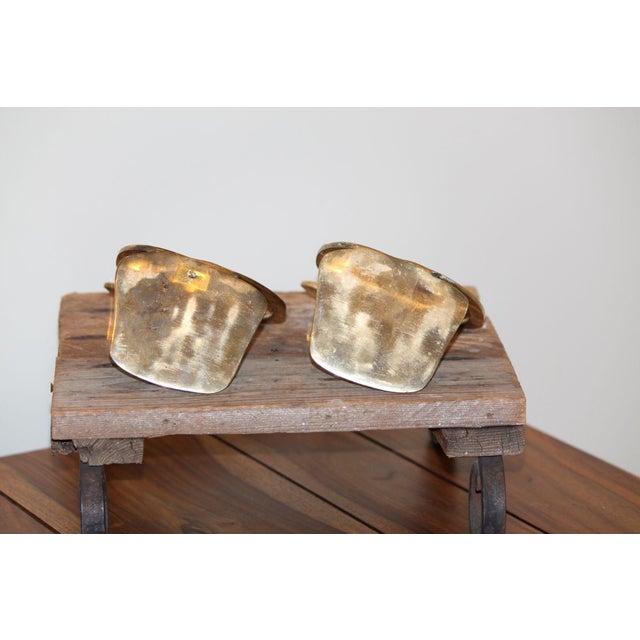Pair of Vintage Art Deco Brass Cat Bookends For Sale - Image 6 of 6