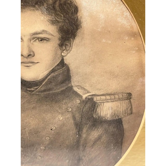 19th Century 19th C French Drawing of a Handsome Monarchie De Juillet Cadet For Sale - Image 5 of 13