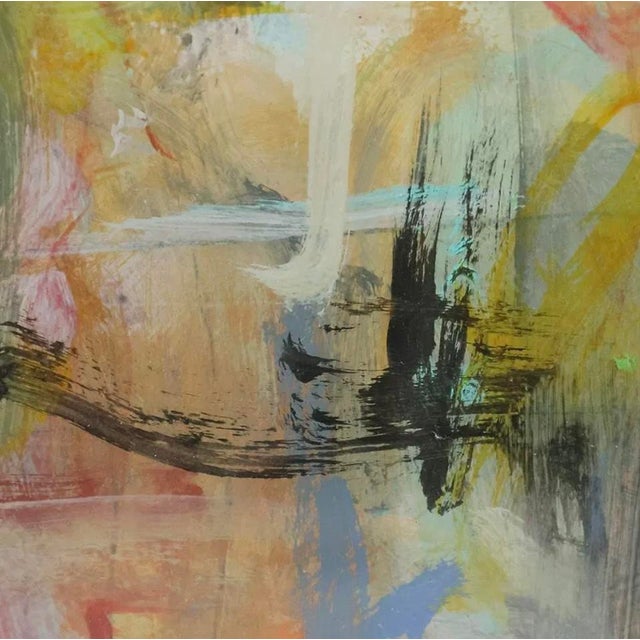 Glass Vintage 20th C Abstract Expressionist Oil Painting Signed Framed For Sale - Image 7 of 10