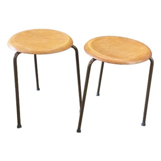 1960s Vintage Mid-Century Modern Danish Dot Stools Set of 2 For Sale