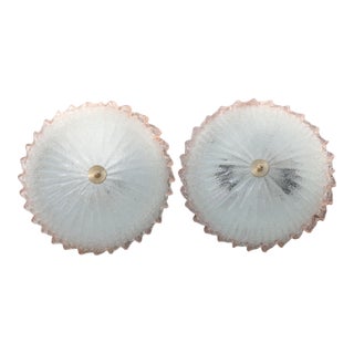 1980s Miss Pink Italian Murano Glass Ceiling Fixture, Murano -Set of 2 For Sale