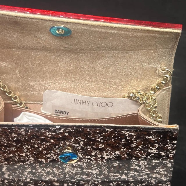 Hot Pink 21st Century Jimmy Choo Sparkling Pink and Silver Clutch Bag For Sale - Image 8 of 10