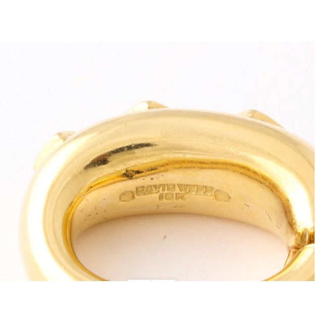 Gold David Webb Gold and Diamond Clip-On With Post Earrings - a Pair of 2 For Sale - Image 8 of 10