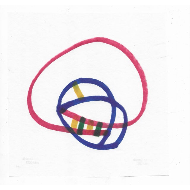 Watercolor and marker by California minimalist abstract painter Dimitri Grachis (1932-2021). Grachis owned the Spatsa...