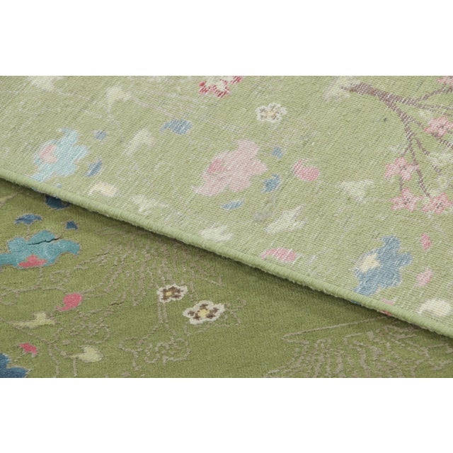 Textile Rug & Kilim’s Modern Pictorial “Tree of Life” Runner in Green With Pictorials For Sale - Image 7 of 7