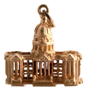 Mid 20th Century 14k Yellow Gold United States Capitol Building "Stanhope" Charm