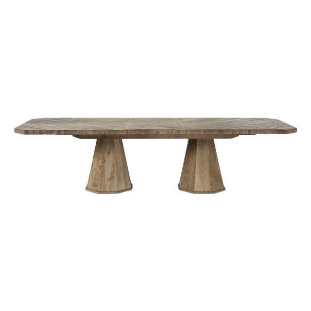 Salvaged Oak Extendable Dining Table For Sale