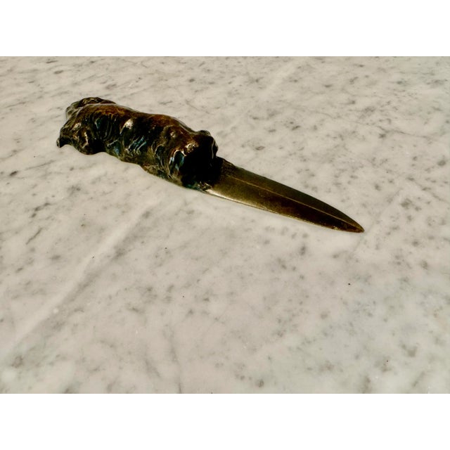 1960s Bronze King Charles Cavalier Spaniel Letter Opener For Sale - Image 5 of 10
