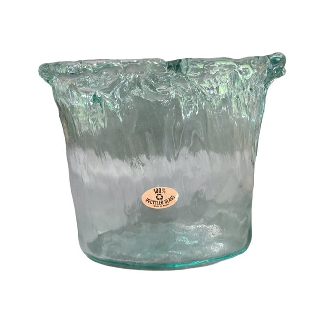 Glass Late 20th Century San Miguel Vidrios Spain 100% Recycled Glass Sea Glass Green Art Vase For Sale - Image 7 of 7