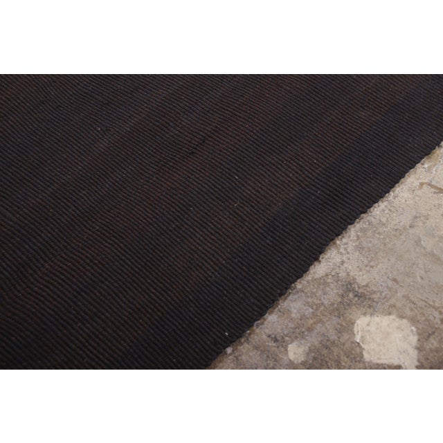 1950s Vintage Mid-Century Kilim Runner Black Purple Striped Persian Rug For Sale In New York - Image 6 of 8
