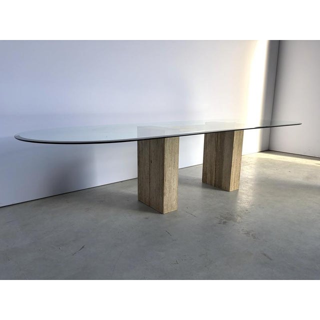 Large Vintage Travertine Dining Table from Artedi, 1970s For Sale - Image 10 of 12