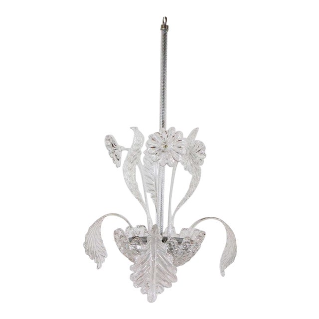 1960s Glass Leafy Murano Fixture For Sale