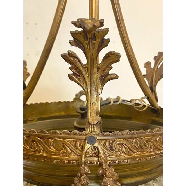 Bronze & Crystal Pendant Light, 1960s For Sale - Image 4 of 11