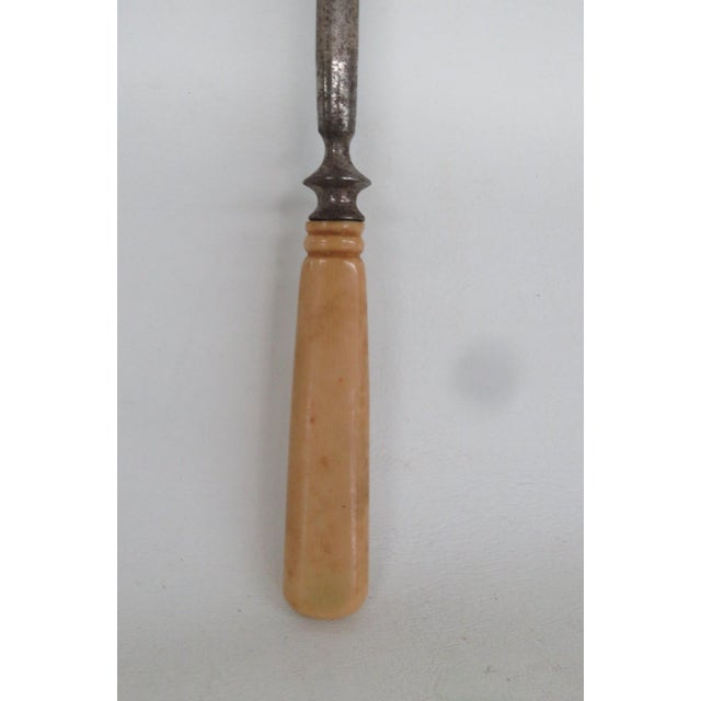 Gray Metal Butchers Steel Knife Sharpener Honing Rod Wood Grain Style Handle 5101b For Sale - Image 8 of 12