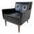Mid Century Modern Black Vinyl Lounge Chair With Walnut Base Milo Baughman Style For Sale