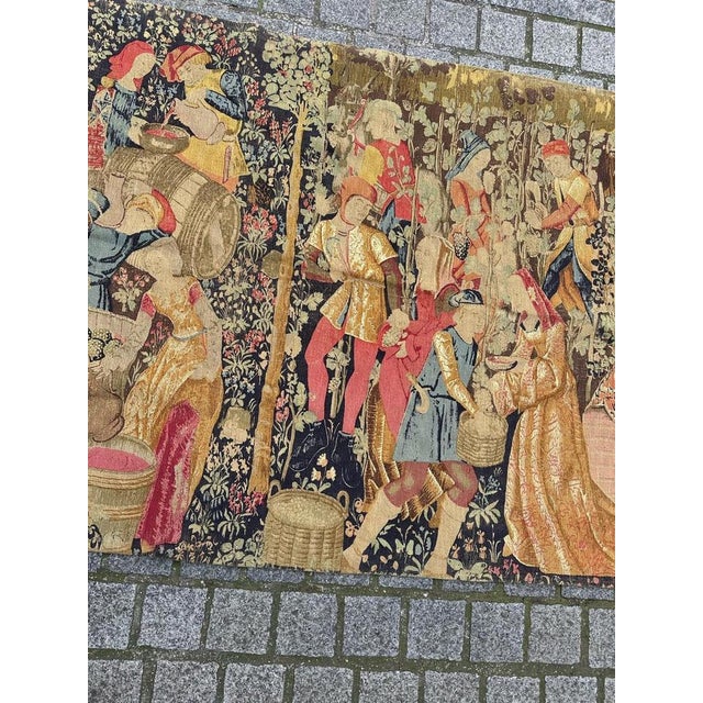 Discover the elegance of this mid-century french hand-printed tapestry featuring the exquisite design of the renowned...