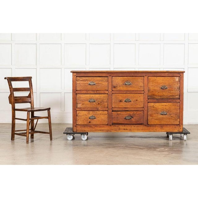 19th Century French Oak and Pine Drapers Counter, 1890 For Sale - Image 14 of 17