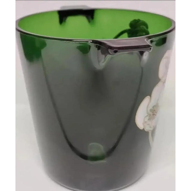 Late 20th Century Vintage Perrier-Jouët Green Glass Champagne Bucket With Champagne Flutes Set- 9 Pieces For Sale - Image 5 of 8