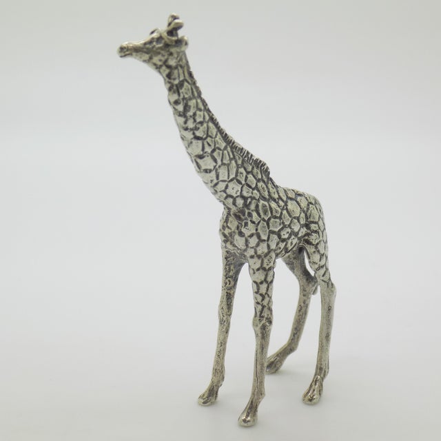 Vintage Italian Handmade Silver 800 Giraffe Figurine, 1970s For Sale - Image 4 of 12