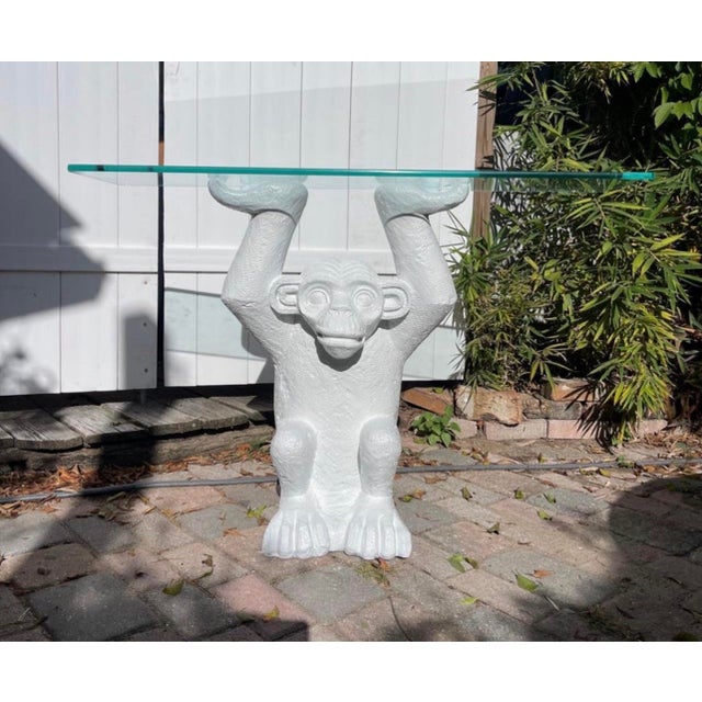 1970s Monkey Form Composite & Glass Console Sofa Table
