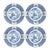 Chinoiserie Chinoiserie Blue and Green Vintage Blue Green Place Setting Service for 4 - 24 Piece Set For Sale - Image 3 of 11