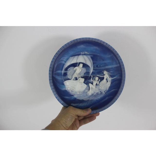 “The Sirens" Plate From "The Voyage of Ulysses" Series by Alan Brunettin, by Incolay Studios in Lapis-Blue Incolay Cameo For Sale - Image 4 of 8