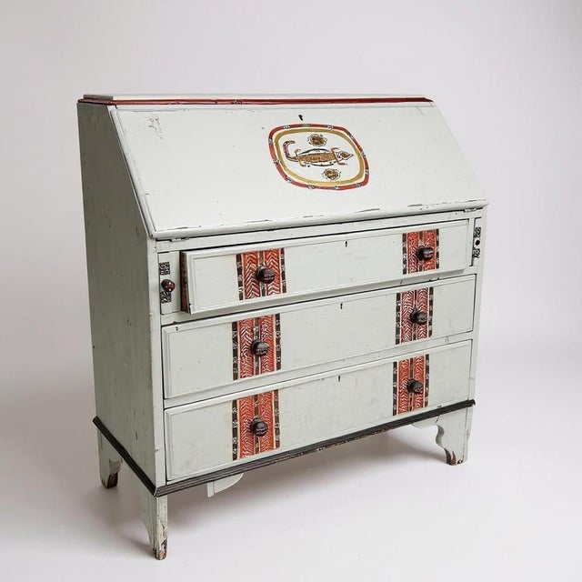 Vintage Handpainted Secretaire with Drawers For Sale - Image 5 of 5