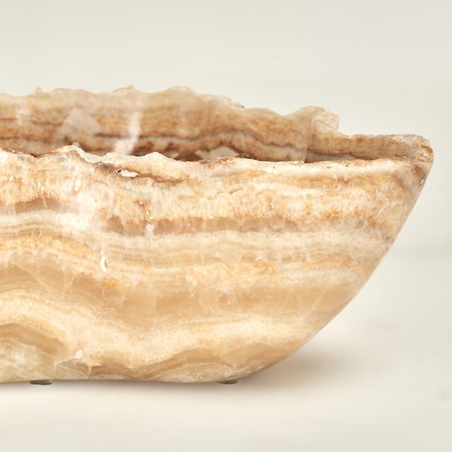 Gemstone Vintage Calcite or Stone Freeform Bowl For Sale - Image 7 of 11