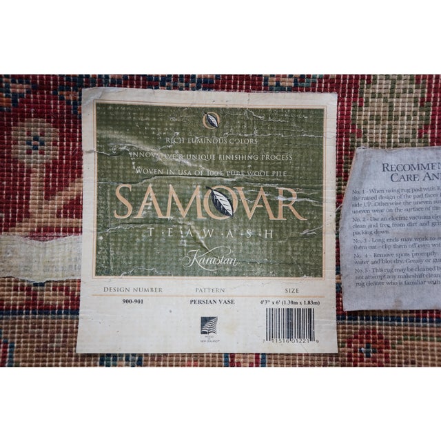 Vintage Karastan 900-901 Tea Wash Samovar 100% Wool Geometric Area Rug 4' X 6' For Sale - Image 11 of 14