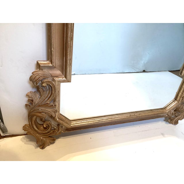 Wood Beautifully Carved Weathered Gilt Wood Mirror For Sale - Image 7 of 9