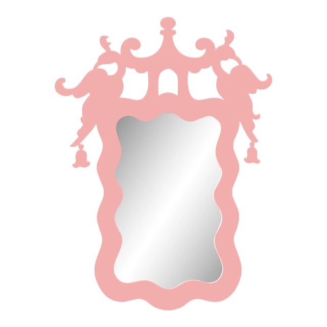 Fleur Home x Aldous Bertram Rococo Mirror in Pink Punch, 34x46 For Sale
