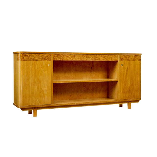 Low Mid-Century Scandinavian Elm and Burr Open Bookcase, 1950 For Sale - Image 10 of 10