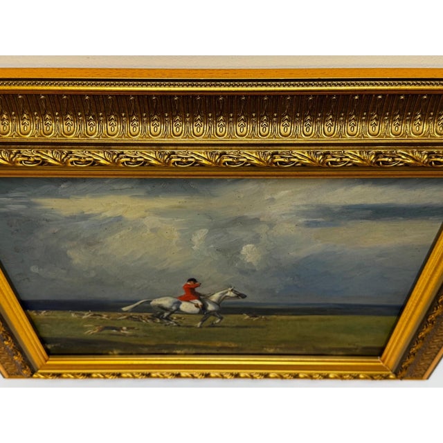 Raoul Millais Hunting Painting, English Fox Hunt Scene, Grey Horse Scarlet Huntsman With Hounds, Sussex Sporting Art For Sale - Image 11 of 18