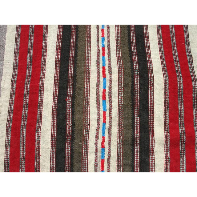 Rustic Vintage Turkish Handmade Wool Kilim Area Rug For Sale - Image 3 of 10