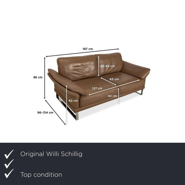 The Willi Schillig leather two-seater sofa in brown taupe presents itself as a stylish yet comfortable piece of furniture...