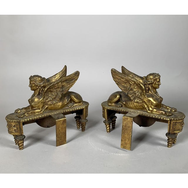 Late 18th Century Andirons with Sphinxes from Thomire, 1790, Set of 2 For Sale - Image 5 of 10