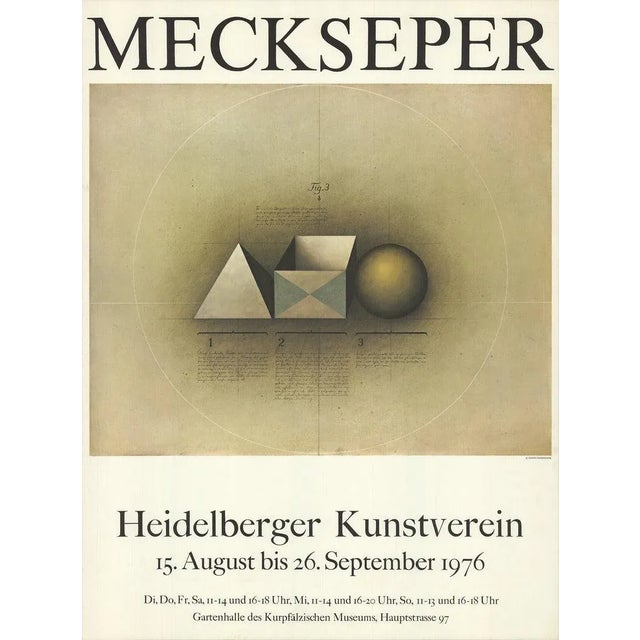 Abstract 1976 Friedrich Meckseper 'Shapes' Abstract Brown & Gray Germany Offset Lithograph For Sale - Image 3 of 3