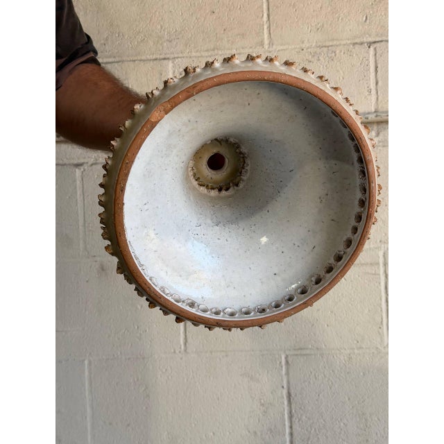 Mid 20th Century Mid-Century Modern Brown Ceramic Pottery Lamp Shade Danish For Sale - Image 9 of 9