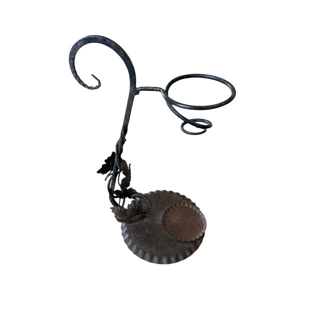 Vintage Original Patina Decanter Holder With Leaves For Sale In Los Angeles - Image 6 of 7
