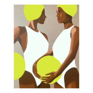 2 Beachballers - Acrylic and Oil on Canvas by Wencke Uhl