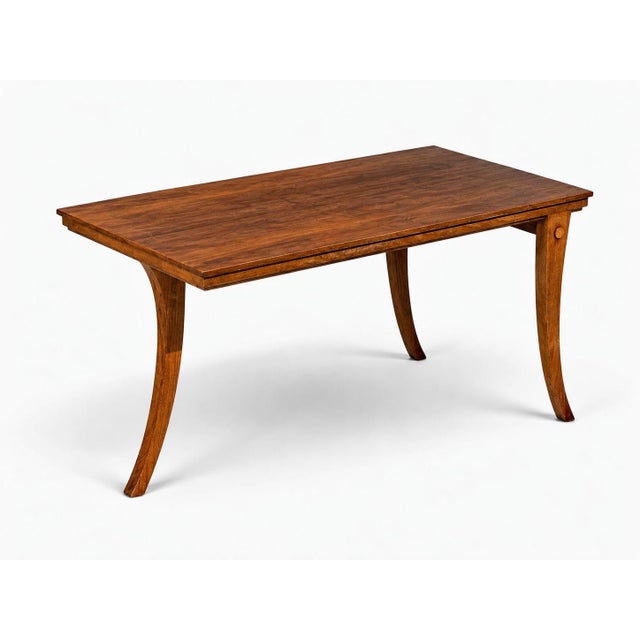 t.h. Robsjohn-Gibbings, Rare Trapeza End Table, Walnut, Greece, 1960s For Sale - Image 4 of 12