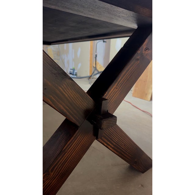 Farmhouse Handcrafted Rustic Farmhouse Table For Sale - Image 3 of 3