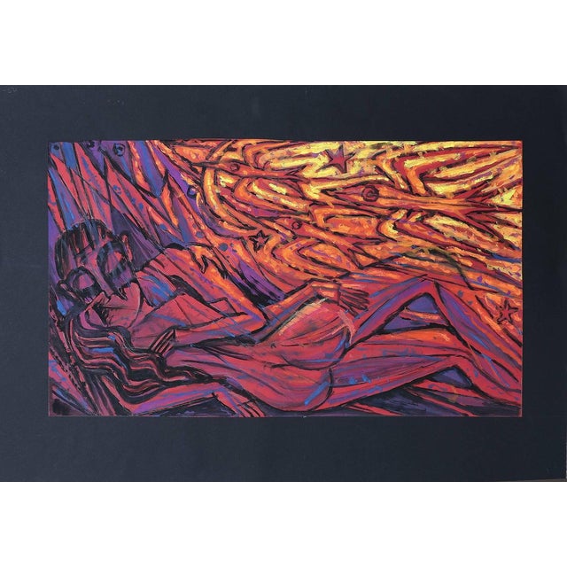 1960s Emil Betzler, Icarus, German Expressionist Painting For Sale - Image 5 of 9