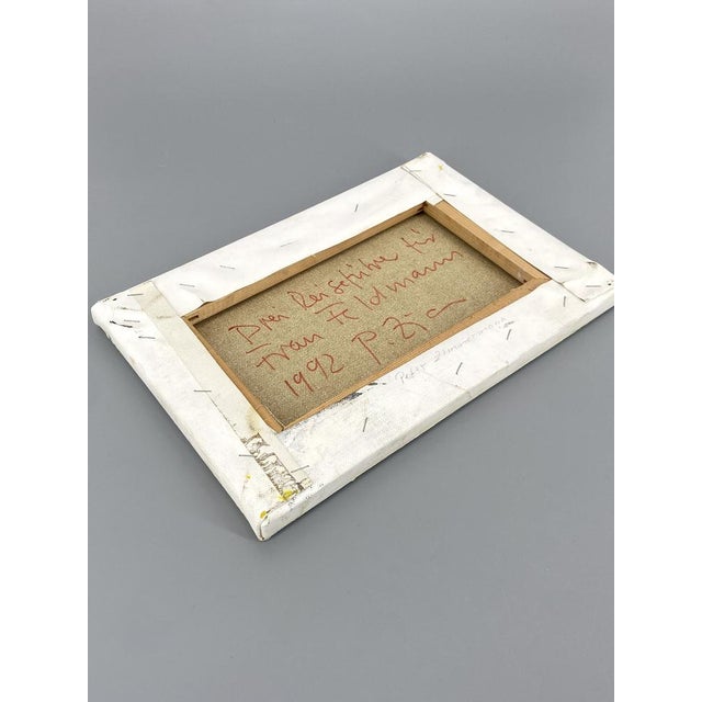 Forest Green Paintings "Drei Reiseführer für Frau Feldmann" by Peter Zimmermann, Germany, 1992, Canvas For Sale - Image 8 of 12