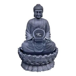 Sitting Lotus Buddha Fountain Black