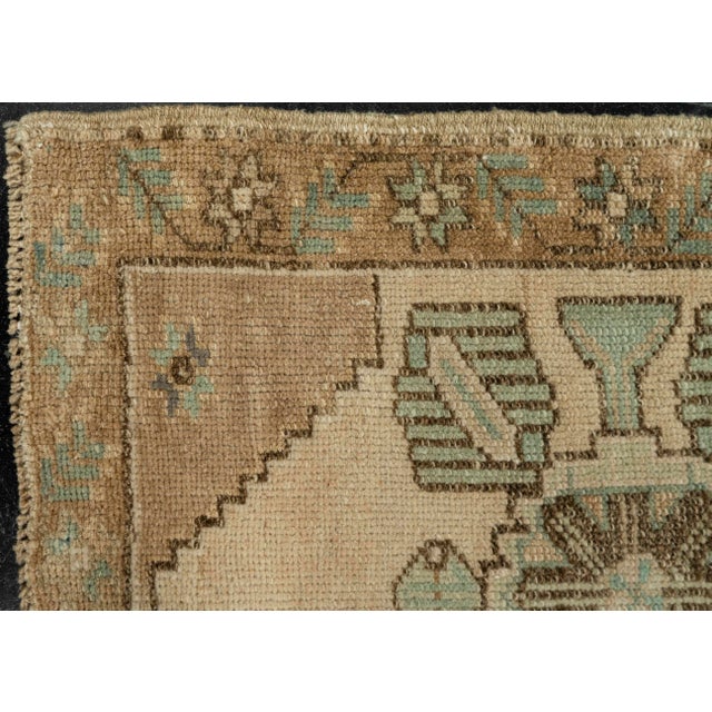 Early 21st Century Turkish Mini Rug Oriental Hand Knotted Vintage Rug 1'8" x 3'5" #21078 For Sale - Image 5 of 8