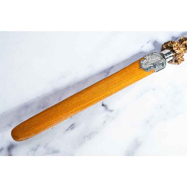 Wood Scottish Antique Antler Sterling Silver Desk Page Turner Letter Opener Home Office Decor For Sale - Image 7 of 13