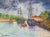 Impressionist 1960s Lélia Pissarro Signed Oil Painting French Harbor Port Landscape Impressionist For Sale - Image 3 of 7