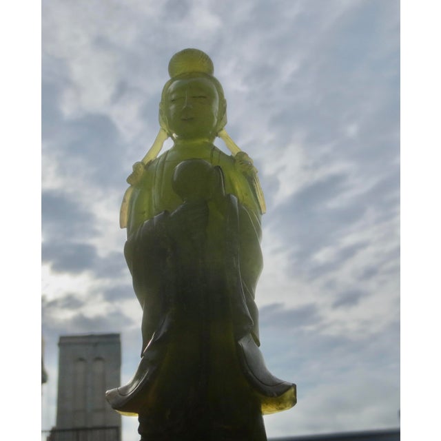Chinese Florite Carved Standing Kuan Yin For Sale In New York - Image 6 of 12